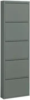 BOXXX BERT Schuhkipper 5 F&auml;cher Metall Salbeigr&uuml;n 51x170x16cm