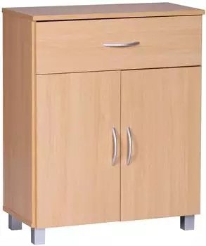 Wohnling Schuhschrank mit Schublade und 2 T&uuml;ren, Buche Optik, 60x75x30cm (WL7.786)