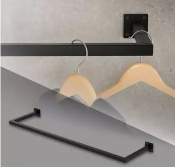 ML-Design Kleiderstange U-Form Wandmontage 110x30cm Stahl Schwarz