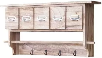 MCW Garderobe C49 Vintage Paulownia, 5 Schubladen, 4 Haken (800000500263)