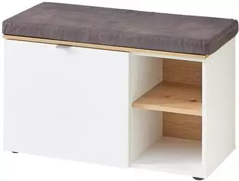 Innostyle Bari Schuhbank mit Sitzkissen, MDF, wei&szlig;, 78x50x38cm (546)