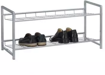 Caro M&ouml;bel Schuhregal System Metall, silber lackiert, 2 F&auml;cher (SYSTEM)