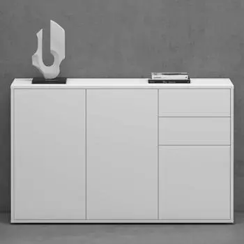 Mai & Mai Schrank05 Sideboard 2 Schränke 2 Schubladen Weiß matt 120x36x74cm (Schrank05)