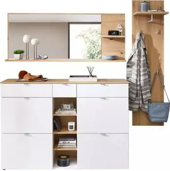 Innostyle Bari Garderoben-Set MDF wei&szlig; matt 208x202x38cm