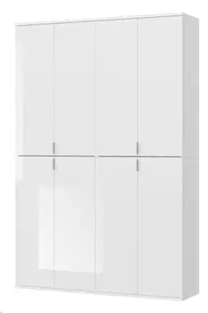 Inn.Furn SystemX Kompaktgarderobe mit Schuhschrank, weiß hochglanz, 122x193cm