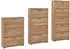 Solid BUNEO Schuhschrank Eiche furniert, 3 Klappen, 78x105cm (120-003)
