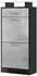 Vladon Loret V2 Schuhschrank mit 2 Klappen, 1 Schublade, schwarz matt/Beton Oxid-Optik (46x104x23cm)