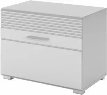 Inn.Furn Leon Sitzbank Weiß Hochglanz mit Sitzkissen, 60cm