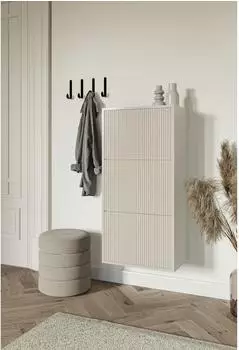 Selsey Veldio Wand-Schuhschrank 3 Klappen Greige 50cm (DE5903025041841)