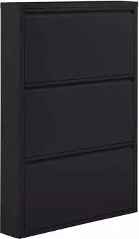 Woood Sandburg Schuhschrank Metall, schwarz, 66x16x103cm (72941766-0)