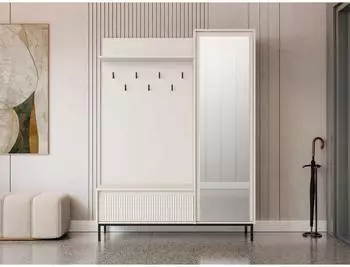 Mirjan24 Ozmi 1D1K Garderoben-Set, kaschmir, Metall, 135x40x180cm (Ozmi 1D1K)