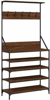 vidaXL Kleiderst&auml;nder mit Schuhablage braun Eiche-Optik 90x34x184cm (837881)