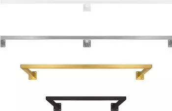 Natural Goods Berlin Kleiderstange U-Form Wandmontage, Metall, schwarz (150x30cm)