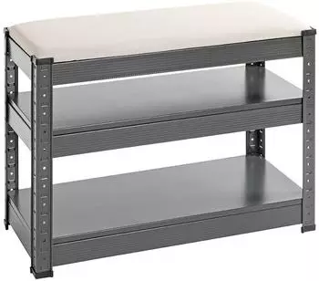 HAKU Schuhbank Metall anthrazit/grau 60x47x28cm (55817)