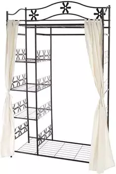 Mendler Genf Metall-Garderobe mit Vorhang 172x100x43cm (40008)