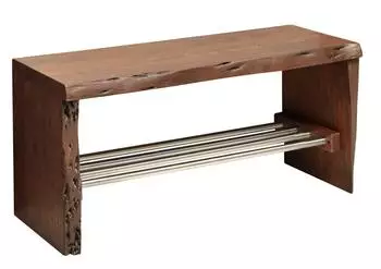 Massivmoebel24 Pure Acacia Garderobenbank Akazie 81x30x40cm braun lackiert (09-900-886-8016)