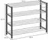 Idimex Dublin Schuhregal 4 Ablagen, Metall, Grau, 80x65x29cm