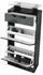 Vladon Fiesta V2 Schuhschrank 2 Klappen, Schublade, Glasablage, Creme/Schwarz Hochglanz (46x104x23cm)