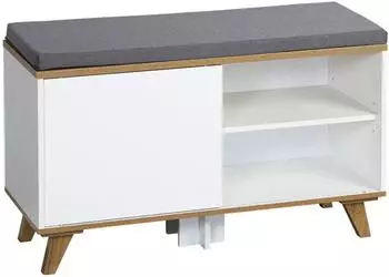 Kesper Schuhschrank mit Sitzkissen, Wei&szlig;, 77x48x30cm (18208051-0)