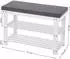 Songmics Olivia Schuhbank Bambus, 2 Ebenen, weiß/grau (LBS604W01)