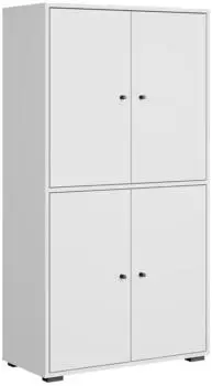 Mirjan24 Dino 020 Schuhschrank, wei&szlig;, Kunststoff, 70x131x33cm