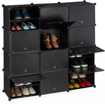 Relaxdays Schuhschrank Stan 24 Fächer (125x31,5x125cm)