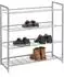 Caro Möbel Schuhregal System Metall, silber lackiert, 4 Fächer, 81cm