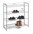 Caro Möbel Schuhregal System Metall, silber lackiert, 4 Fächer, 81cm