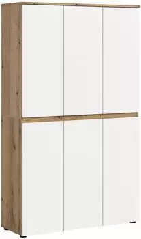 xonox.home Scarpa Hochschrank 6-türig, weiß/Evoke Oak, 105x175x37cm (X7UJ8823)