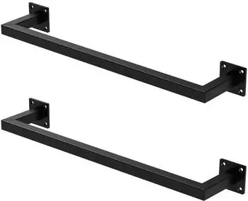 ML-Design Kleiderstange U-Form, Wandmontage, Stahl, schwarz, 2er-Set (12x60cm)