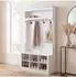 MCW Garderobe P26 4 Haken, Melamin, weiß, 170x100x39cm (101406)