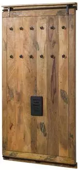 Massivmoebel24 Railway Wandgarderobe Mangoholz, natur lackiert, 100x8x190cm (09-380-772-0108)