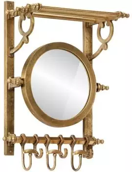 vidaXL Wandgarderobe mit Kleiderhaken & Spiegel, Aluminium