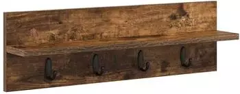 vidaXL Wandmontierter Kleiderständer mit Ablage Räuchereiche 60x10,5x18cm (874391)