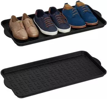Relaxdays Schuhablage XL, 8er-Set, schwarz (2er-Set)
