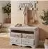 MCW Garderobe-S Shabby mit Sitzbank, 2er-Set, Paulownia, weiß (Garderobe-S)