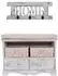 MCW Garderobe-S Shabby mit Sitzbank, 2er-Set, Paulownia, weiß (Garderobe-S)