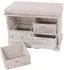 MCW Garderobe-S Shabby mit Sitzbank, 2er-Set, Paulownia, weiß (Garderobe-S)