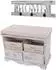 MCW Garderobe-S Shabby mit Sitzbank, 2er-Set, Paulownia, weiß (Garderobe-S)