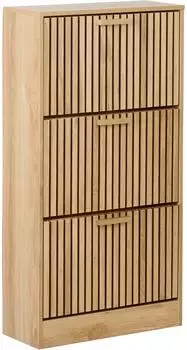 Beliani Lynwood Schuhkipper 3 Klappen, MDF, heller Holzfarbton (569050)