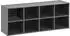 Costway Schuhbank mit Sitzfläche, 8 Fächer, Holz, grau, 102x30x41cm (230kg)