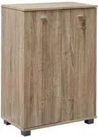 Design Schuhschrank NIMES modern Holz Sonoma 12 Paar Schuhe 4 F&auml;cher 2 T&uuml;ren