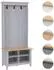 MCW Garderobe P28 mit Sitzbank, 3 Haken, 4 Staufächer, 170x76x39cm, hellgrau/natur (101475)
