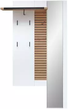 Wohnconcept Fresno Garderobenpaneel Artisan Eiche, weiß matt, 117x193x34cm