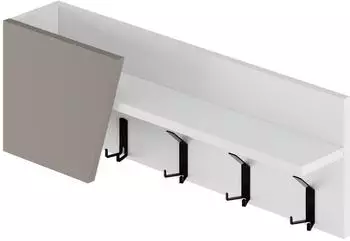 Livetastic Eleva Wandgarderobe weiß/mokka, Metall/Holzwerkstoff (000074009502)