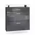 Vladon Malea Schuhschrank hängend, anthrazit matt/grau hochglanz, LED, 89x96x23cm (50026210)