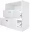 Vladon Pino V1 Garderoben-Set, weiß matt/weiß Hochglanz, 130x185x36cm