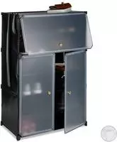 Relaxdays - Kunststoff Schuhschrank, Xl Steckregal, Schuhregal F. 24 Paar, 6 F&auml;cher