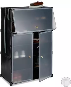Relaxdays Schuhschrank Stan 6 Fächer, Kunststoff (61,5 x 31,5 x 94 cm)