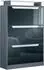 Vladon Space Schuhschrank mit Glasablage, 3 Klappen, schwarz Hochglanz (89x128x23cm)